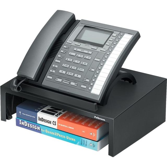 Fellowes Designer Suites Phone Stand - 4.4in Height x 13in Width x 9.1in Depth - Pearl, Black (Min Order Qty 2) MPN:8038601