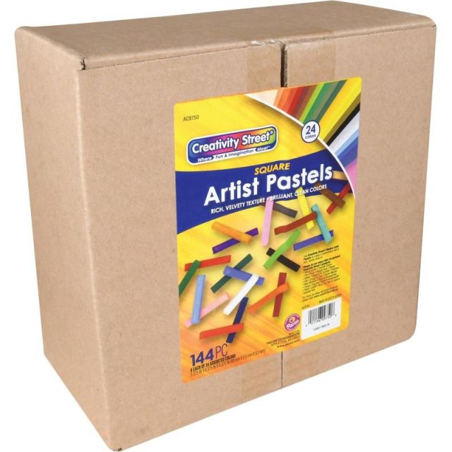 Pacon Creativity Street Square Artist Pastels - 0.4in Length - Assorted - 144 / Set AC9750