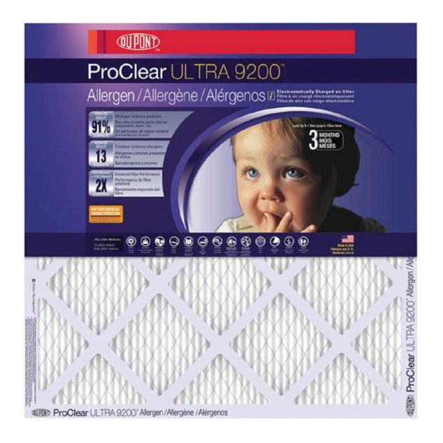 DuPont ProClear Ultra 9200 Air Filters, 25inH x 16inW x 1inD, Pack Of 4 Air Filters MPN:KC16X25X1_4