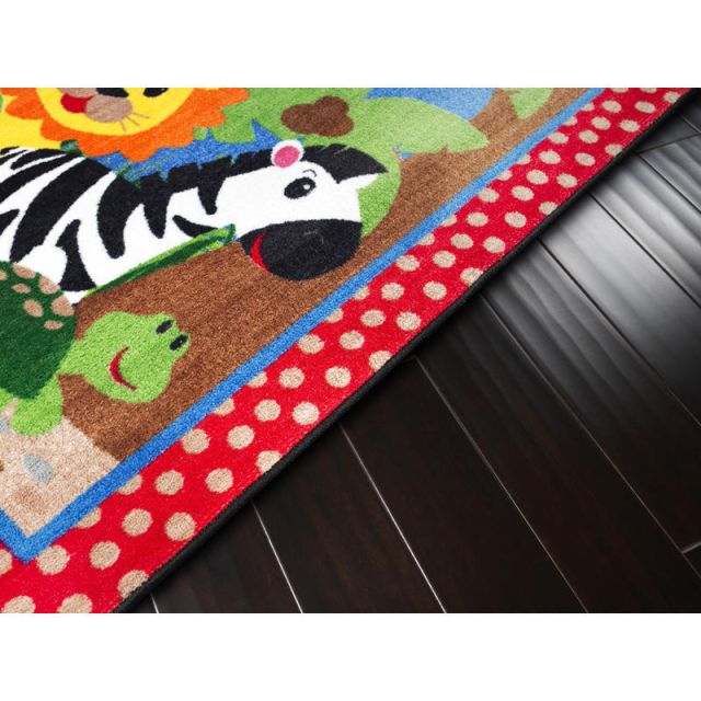 Flagship Carpets Cutie Jungle Rug, Rectangle, 3ft x 5ft, Multicolor (Min Order Qty 2) MPN:CE418-12W