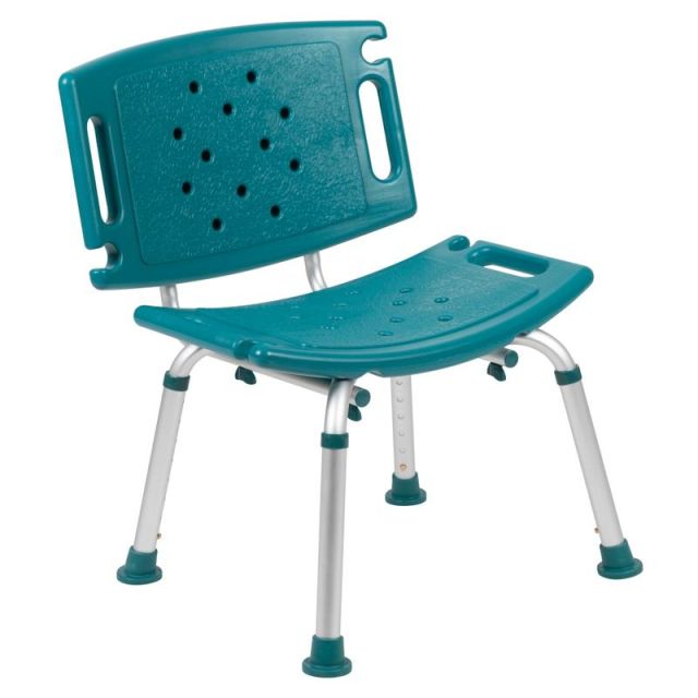 Flash Furniture Hercules Adjustable Bath And Shower Chair With Extra-Wide Back, 33-1/4inH x 19inW x 20-3/4inD, Teal MPN:DCHY3501LTL