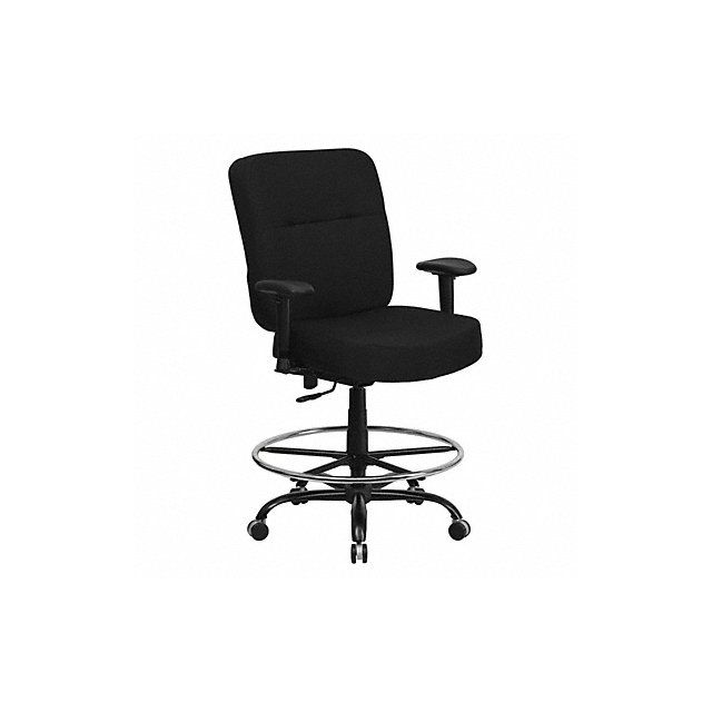 Draft Chair Black Seat Fabric Back MPN:WL-735SYG-BK-AD-GG