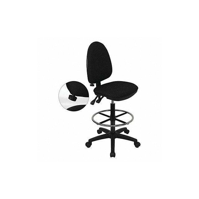Draft Chair Black Seat Fabric Back MPN:WL-A654MG-BK-D-GG
