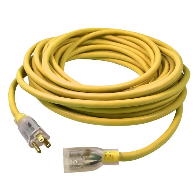 Hoffman Grounded Outdoor Extension Cord, 25ft, Yellow, USW68025 MPN:68025