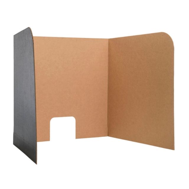Flipside Products Computer Lab Privacy Screens, Large, Kraft/Black, Pack Of 12 Screens MPN:FLP61860