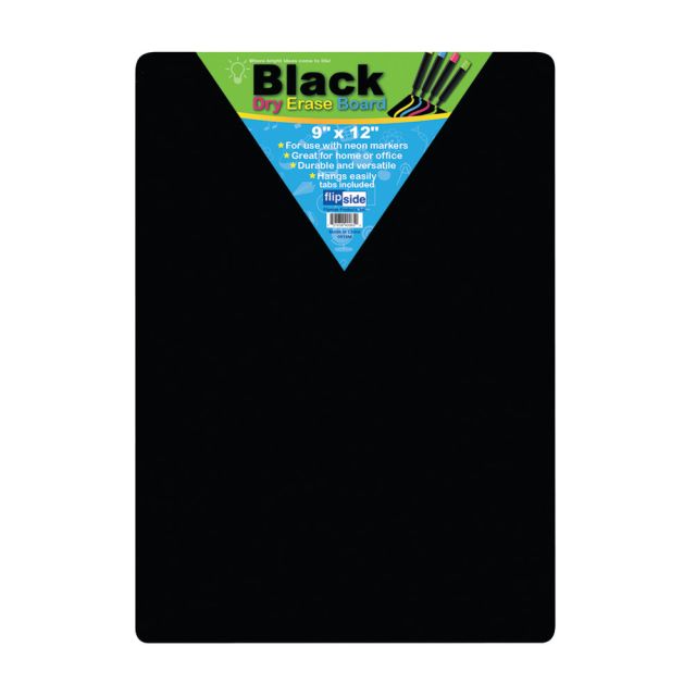 Flipside Non-Magnetic Unframed Dry-Erase Whiteboards, 9in x 12in x 1/8in, Black, Pack Of 6 (Min Order Qty 2) MPN:FLP40065BN