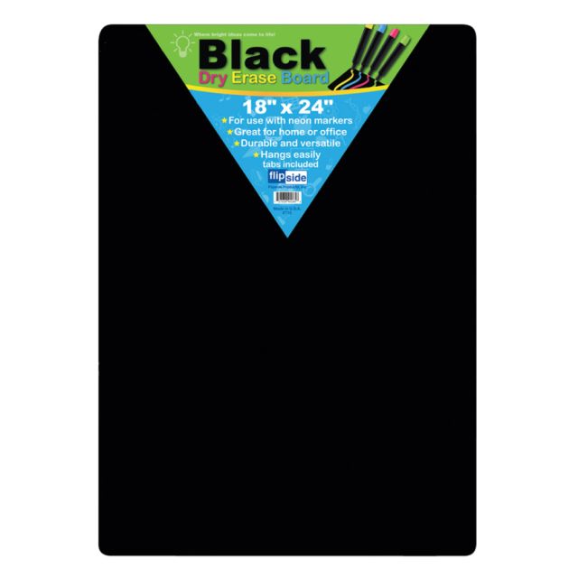 Flipside Non-Magnetic Unframed Dry-Erase Whiteboards, 18in x 24in x 1/16in, Black, Pack Of 2 (Min Order Qty 2) MPN:FLP40085-2