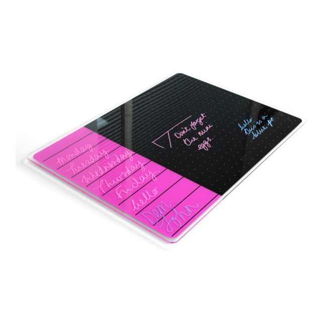 Floortex Viztex Plan & Grid Glass Dry Erase Board, 17in x 23in, Glacier Violet & Black MPN:FCVGM1723VP