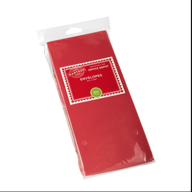 Gartner Studios #10 Envelopes, Gummed Seal, Red, Box Of 50 (Min Order Qty 6) MPN:70487