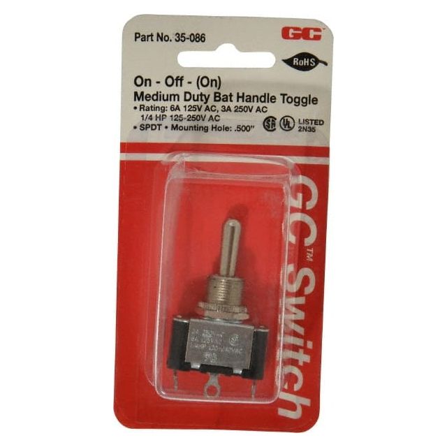SPDT Medium Duty On-Off-On Toggle Switch MPN:35-086
