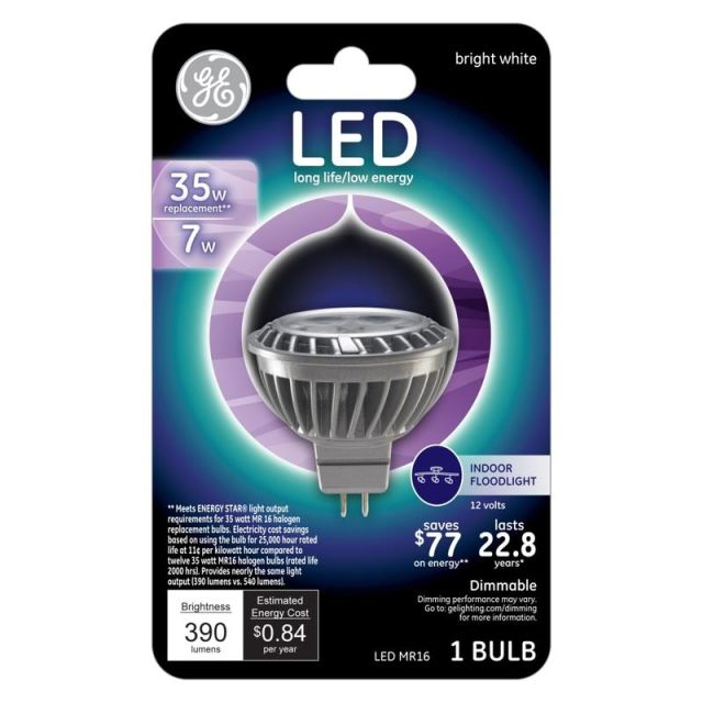 GE MR16 Dimmable 390 Lumens Indoor Floodlight LED Bulb, 7 Watt, 3000 Kelvin (Min Order Qty 6) MPN:89945