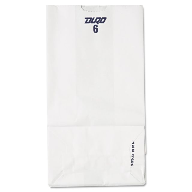 General Paper Grocery Bags, #6, 35 Lb, 11 1/16inH x 6inW x 3 5/8inD, White, Pack Of 500 Bags (Min Order Qty 2) MPN:51046