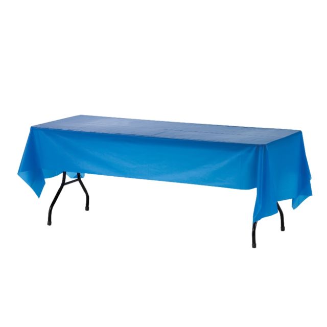 Table Mate Plastic Table Covers, 54in x 108in, Blue, Pack Of 6 (Min Order Qty 4) MPN:10325