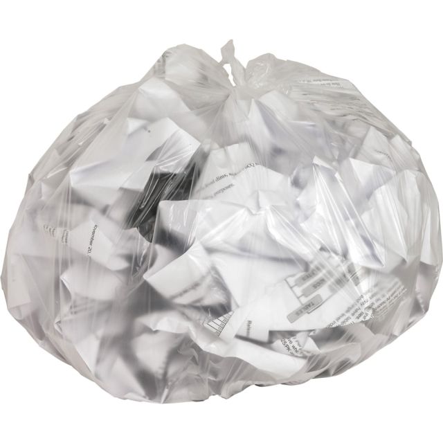 Genuine Joe 0.01 mil Trash Bags, 10 gal, 24inH x 24inW, Clear, 1000 Bags 1755 Trash Cans & Wastebaskets