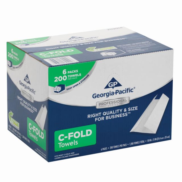 Georgia-Pacific by GP PRO Professional Series Convenience Pack 1-Ply Premium C-Fold Paper Towels, 200 Sheets Per Roll, Pack Of 6 Rolls (Min Order Qty 2) MPN:2112014