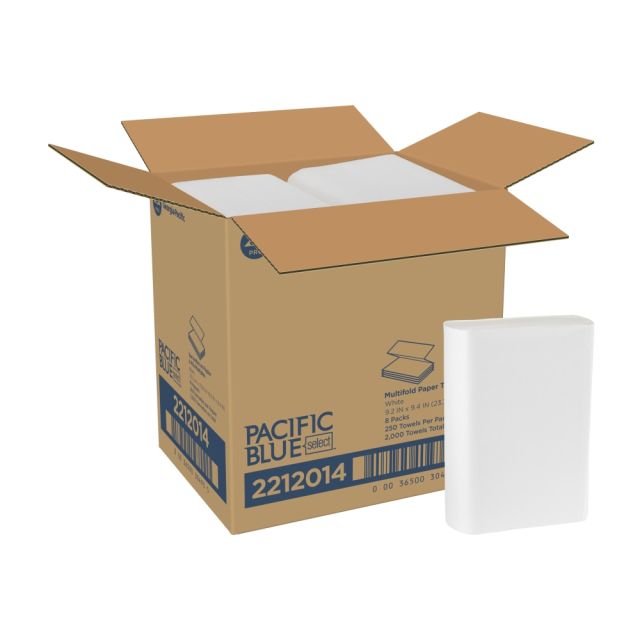 Georgia-Pacific Professional Series Premium 1-Ply Multi-Fold Paper Towels, White, 250 Paper Towels Per Pack, Case Of 8 (Min Order Qty 2) MPN:2212014