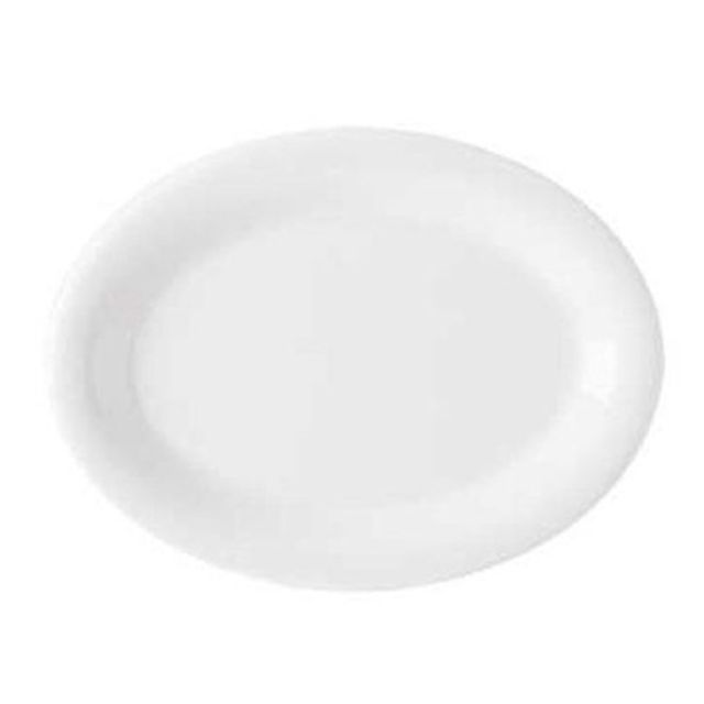 GET Enterprises Oval Platters, 9in x 12in, Diamond White, Set Of 12 Platters MPN:OP-120-DW