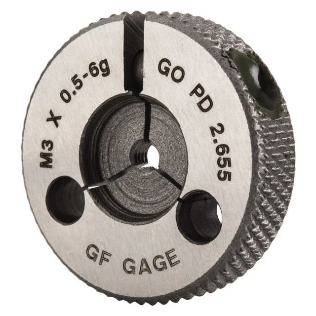 Threaded Ring Gage: M3 x 0.50 Thread, Metric, Class 6G, Go MPN:R0300506GGK