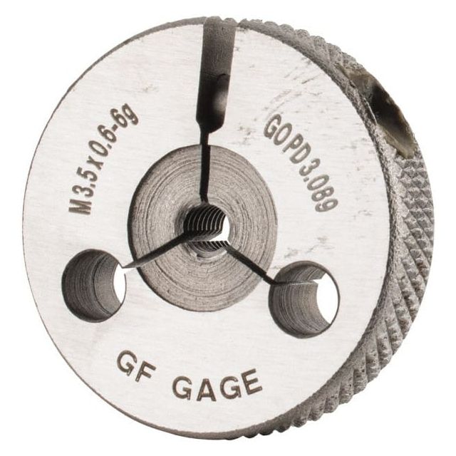 Threaded Ring Gage: M3.5 x 0.60 Thread, Metric, Class 6G, Go MPN:R0350606GGK