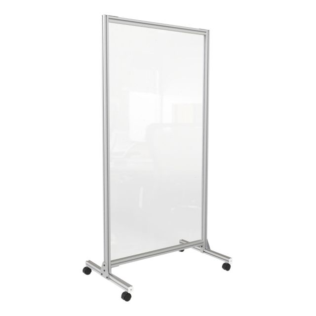 Ghent Plastic Mobile Room Divider, 74in x 38in, Clear MPN:CMD7438-A