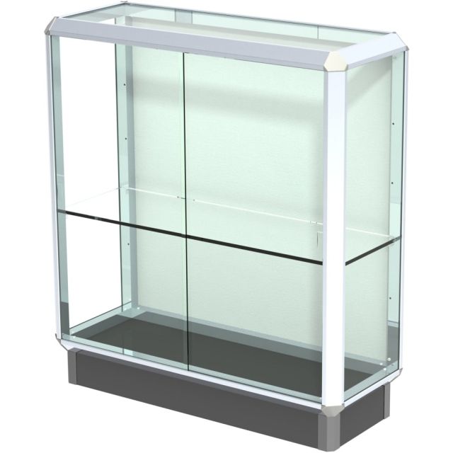 Waddell Prominence Counter Display Case, 40inH x 36inW x 14inD, Aluminum/Chrome MPN:443PB-CH-CH