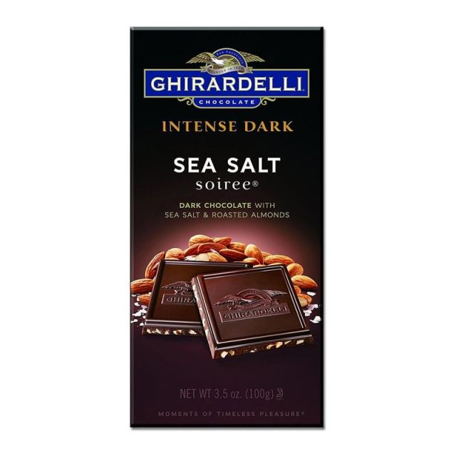 Ghirardelli Intense Dark, Sea Salt Soiree, 3.5 Oz, Pack Of 12 Bags (Min Order Qty 2) MPN:61175