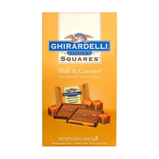 Ghirardelli Chocolate Squares, Milk Chocolate And Caramel, 9.04 Oz, Pack Of 2 Bags (Min Order Qty 2) MPN:62242