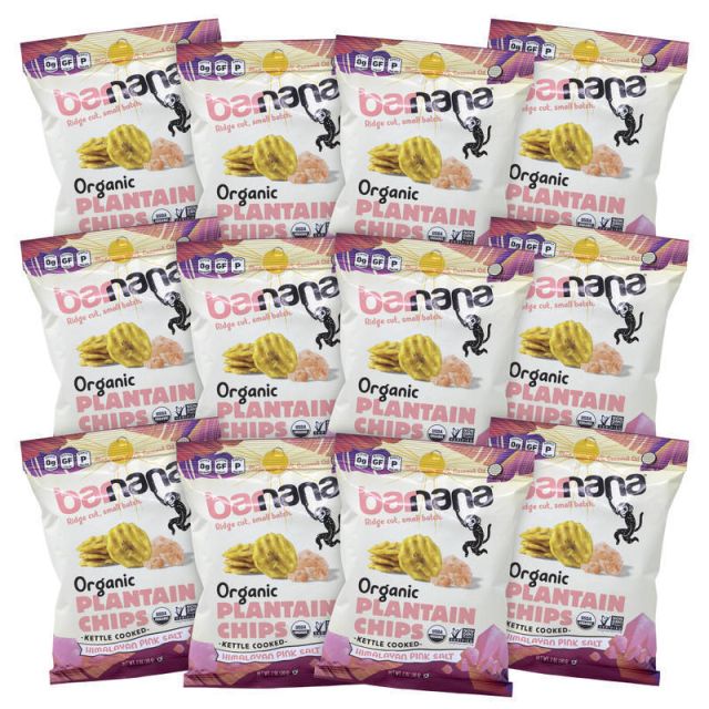 Barnana Himalayan Pink Sea Salt Plantain Chips, 2 Oz, Pack Of 12 Bags MPN:810050883788