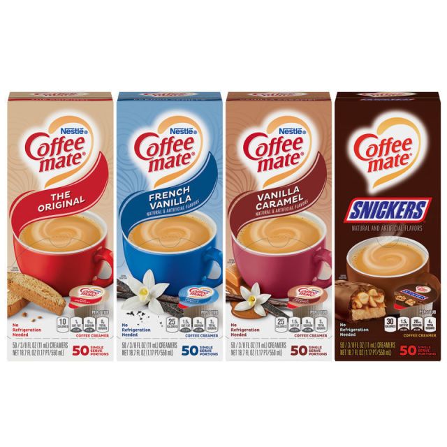 Coffee-Mate Creamer Variety Pack, 0.36 Oz, 50 Creamers Per Box, Case Of 4 Boxes (Min Order Qty 2) MPN:700-00092