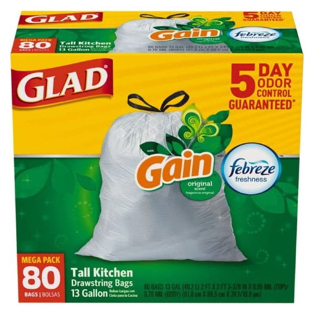 Household Trash Bags: 13 gal, 0.95 mil, 240 Pack MPN:CLO78900