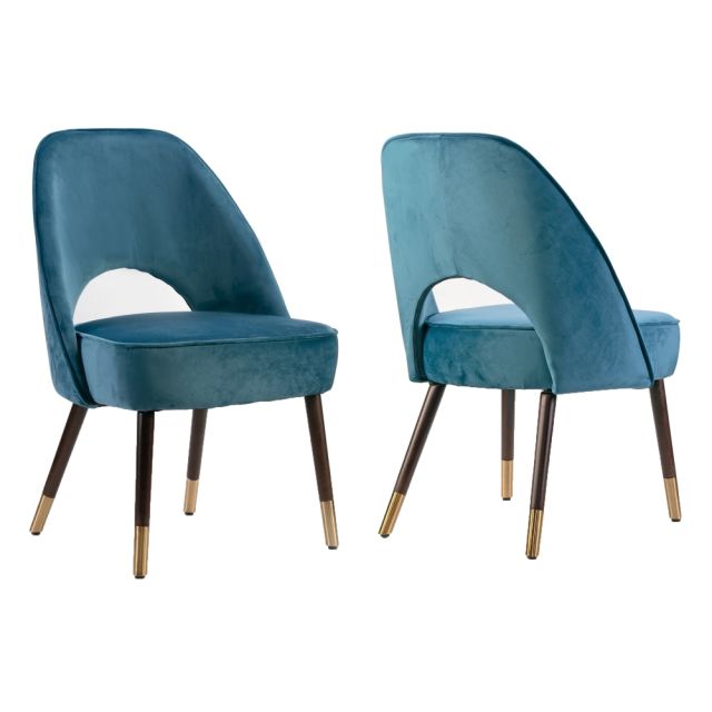 Glamour Home Amber Dining Chairs, Blue, Set Of 2 Chairs MPN:GHDC-1269