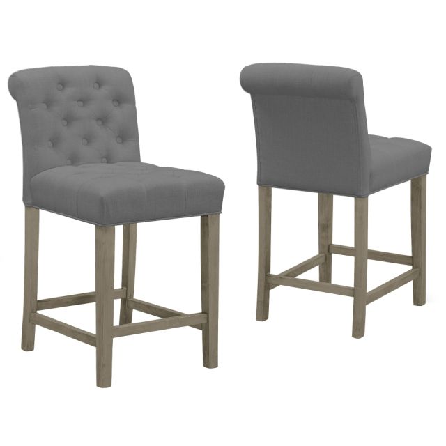 Glamour Home Aleen Counter-Height Chairs, Gray/Antique Wood, Set Of 2 Chairs MPN:GHSTL-1299