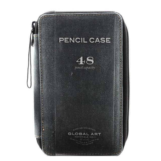 Global Art Canvas Pencil Case, 48-Pencil Capacity, Steel Blue (Min Order Qty 3) MPN:258480