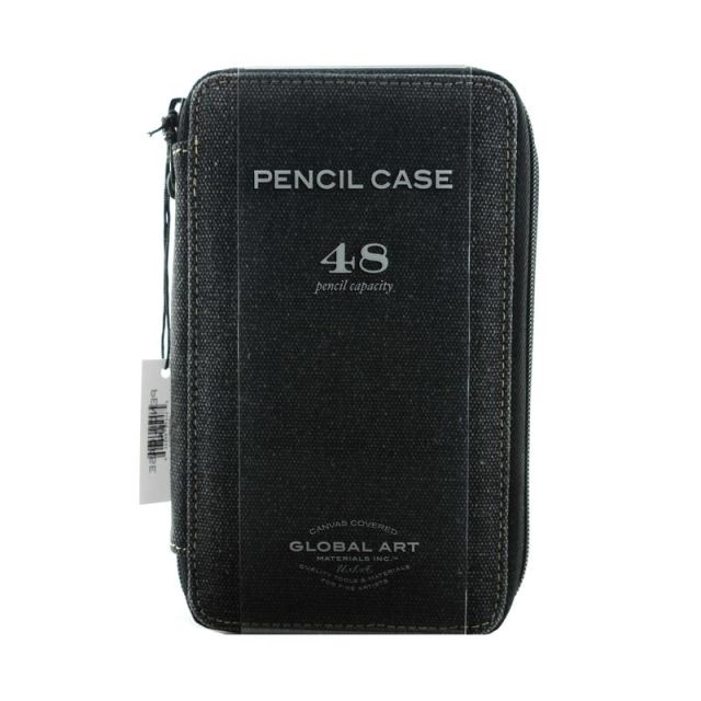 Global Art Canvas Pencil Case, 48-Pencil Capacity, Black (Min Order Qty 3) MPN:259480