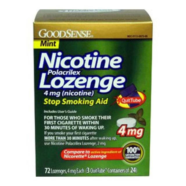 GoodSense Nicotine Polacrilex Lozenge, 4mg (Nicotine), Box Of 72 MPN:GDDLP87305