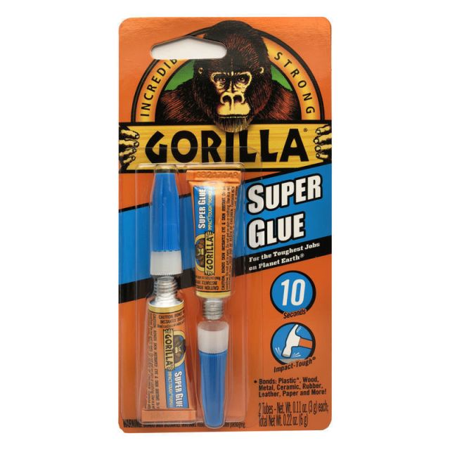 Gorilla Super Glue, 0.11 Oz Tubes, Pack Of 2 Tubes (Min Order Qty 16) MPN:7800103