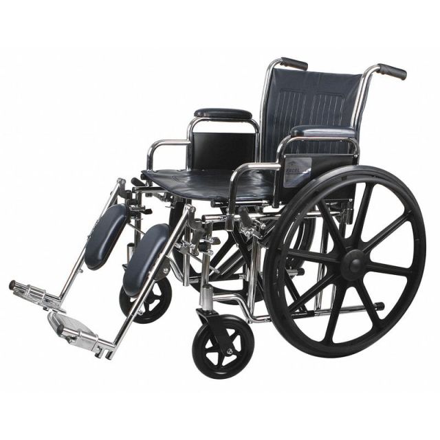 Wheelchair 350 lb 20 In Seat Silver/Navy MPN:MDS806750