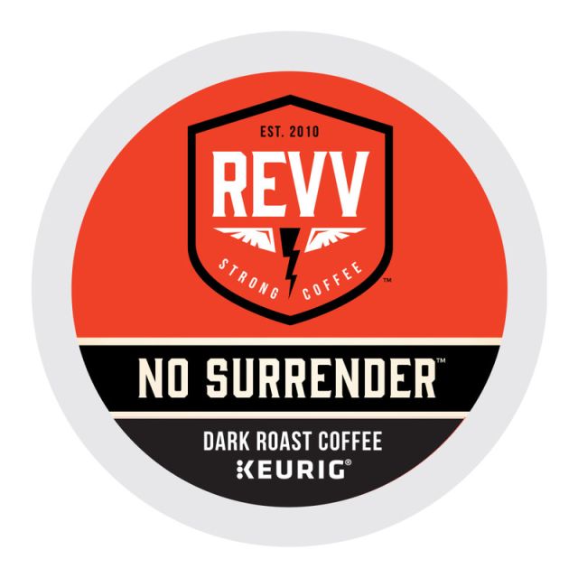 REVV Single-Serve Coffee K-Cup Pods, No Surrender, Carton Of 24 (Min Order Qty 4) 36873
