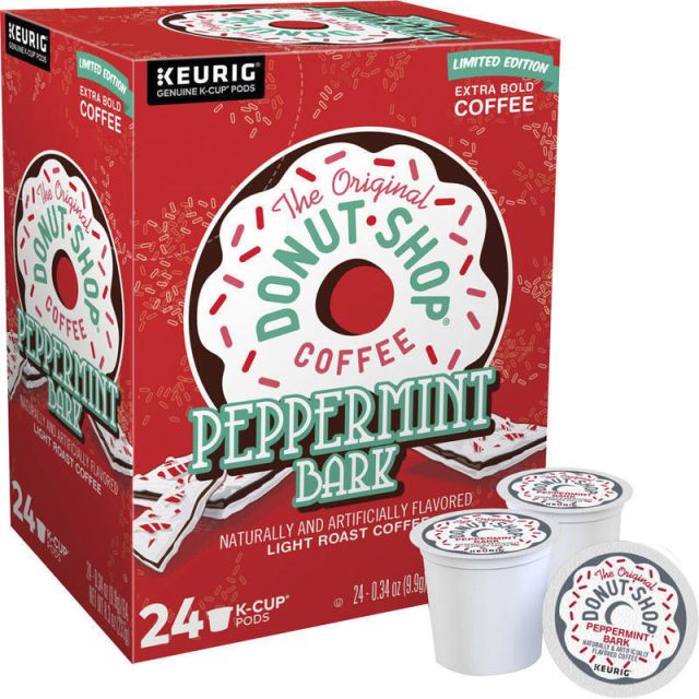 The Original Donut Shop Single-Serve Coffee K-Cup Pods, Peppermint Bark, Carton Of 24 5000201015