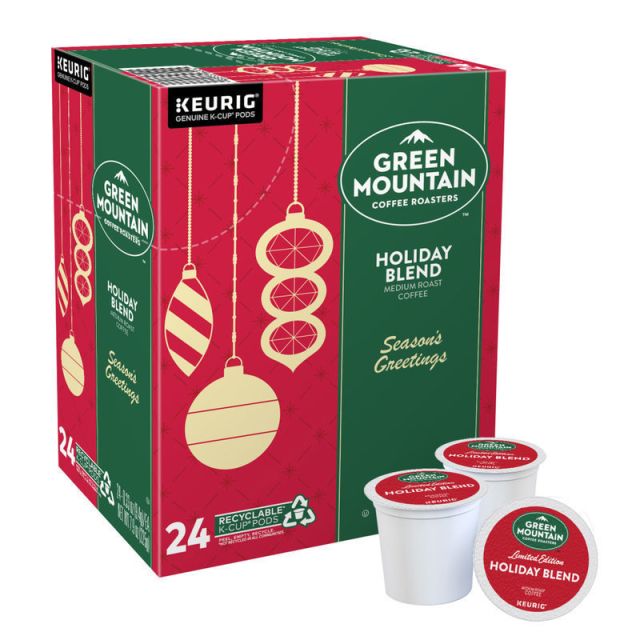 Green Mountain Coffee Single-Serve Coffee K-Cup Pods, Holiday Blend, Carton Of 24 (Min Order 6204