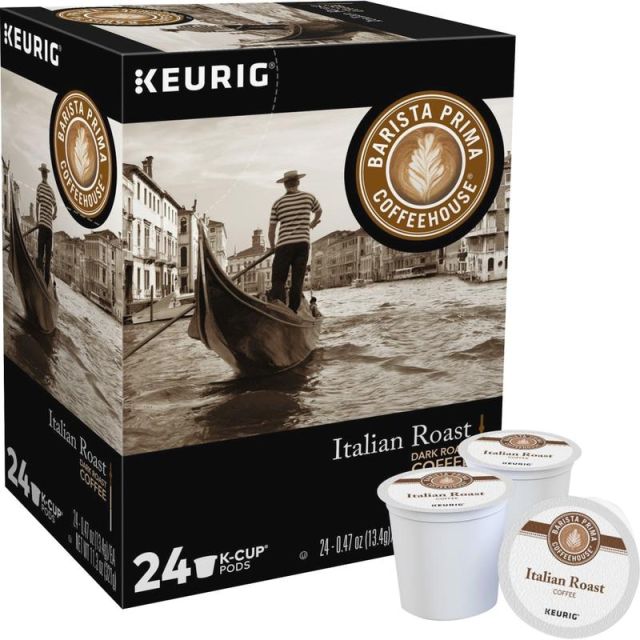 Barista Prima Coffeehouse Single-Serve Coffee K-Cup Pods, Italian Roast, Carton Of 24 (Min 6614