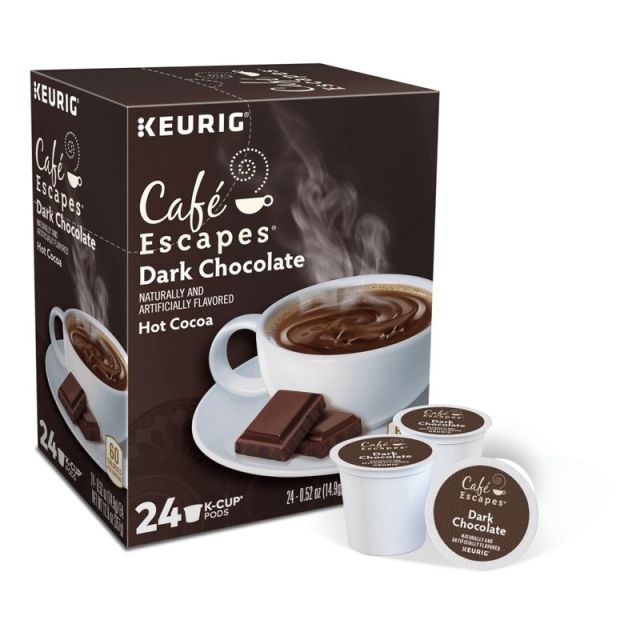 Cafe Escapes Dark Chocolate Hot Cocoa Single-Serve K-Cup, Box Of 24 (Min Order Qty 3) MPN:6802