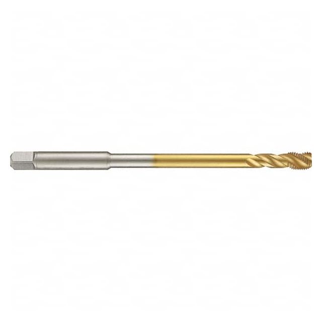 Spiral Flute Tap: 3/8-16, UNC, 3 Flute, Modified Bottoming, 2B Class of Fit, High Speed Steel, TiN Finish MPN:9042870095250
