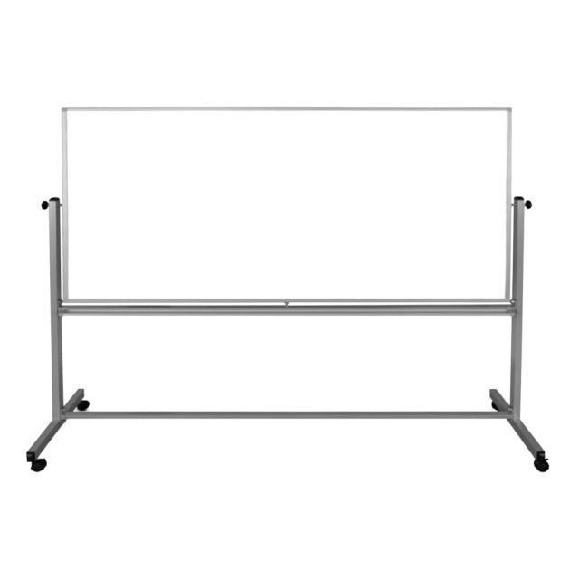 Luxor Double-Sided Magnetic Mobile Dry-Erase Whiteboard, 40in x 96in, Aluminum Frame MPN:MB9640WW