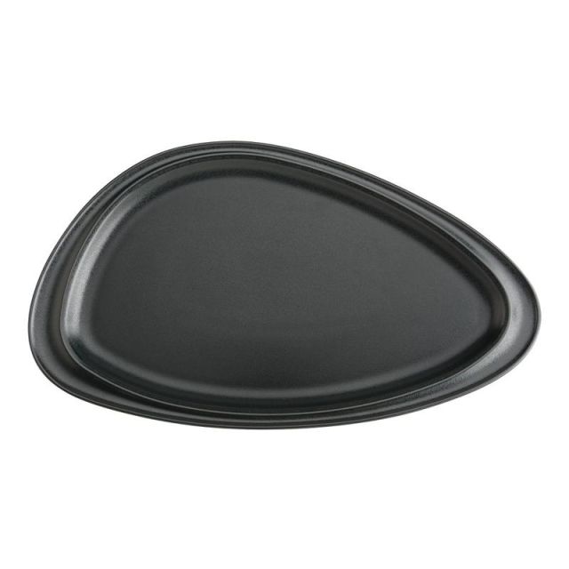 Foundry Geo Ceramic Platters, 12 1/16in x 6 7/8in, Matte Black, Pack Of 12 Platters MPN:10470AFCA