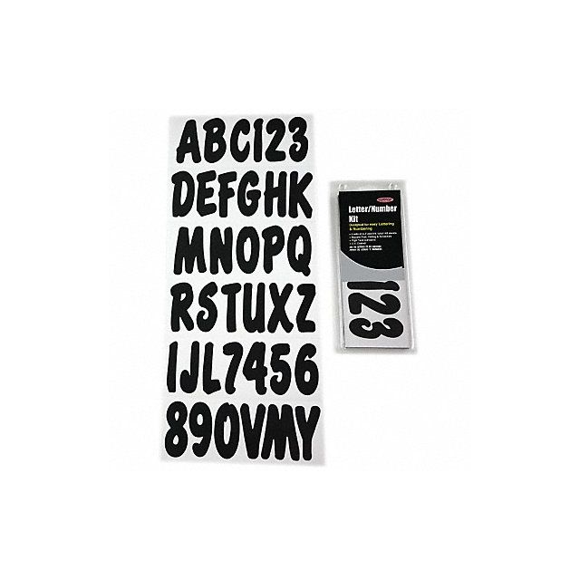 Number and Letter Combo Kit Black 3 in.H MPN:GBLK200EC