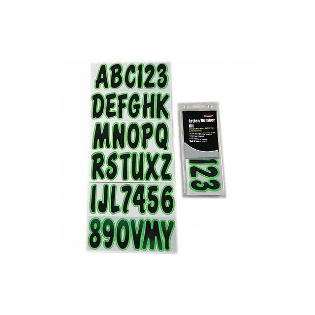 Number and Letter Combo Kit Black/Green MPN:GBLKKI200