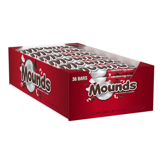 Mounds Dark Chocolate Candy Bars, 1.75 Oz, Pack Of 36 Bars MPN:00310