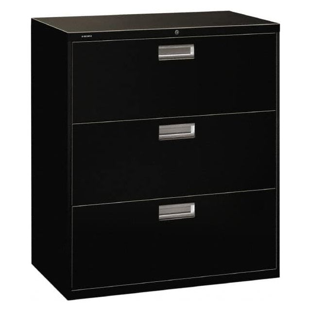 Horizontal File Cabinet: 3 Drawers, Steel, Black MPN:HON683LP