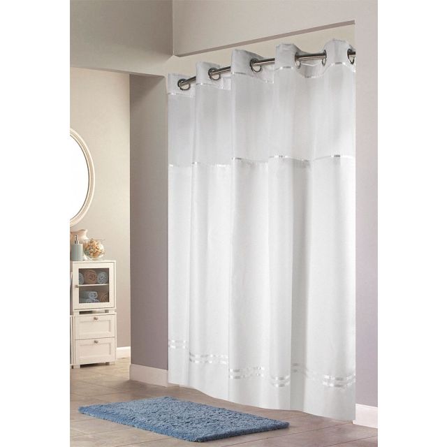 Shower Curtain 74 in L 71 in W White MPN:HBH40E257